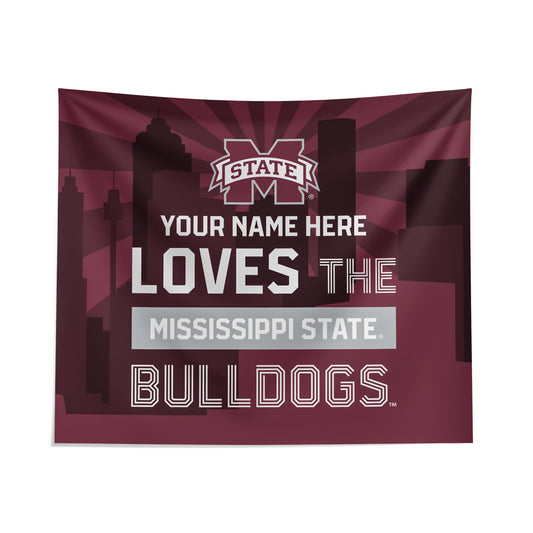 Pegasus Mississippi State Bulldogs 51" x 60" City Skyline Personalized Wall Tapestry