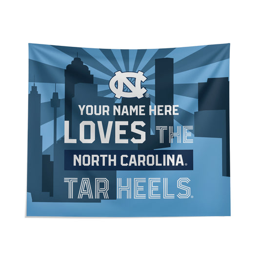 Pegasus North Carolina Tar Heels 51" x 60" City Skyline Personalized Wall Tapestry