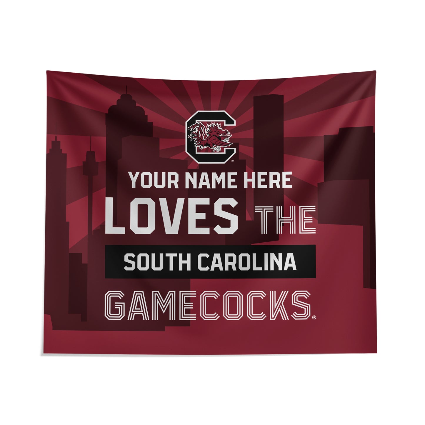 Pegasus South Carolina Gamecocks 51" x 60" City Skyline Personalized Wall Tapestry