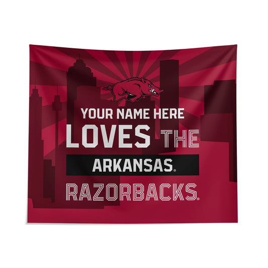 Pegasus Arkansas Razorbacks 51" x 60" City Skyline Personalized Wall Tapestry