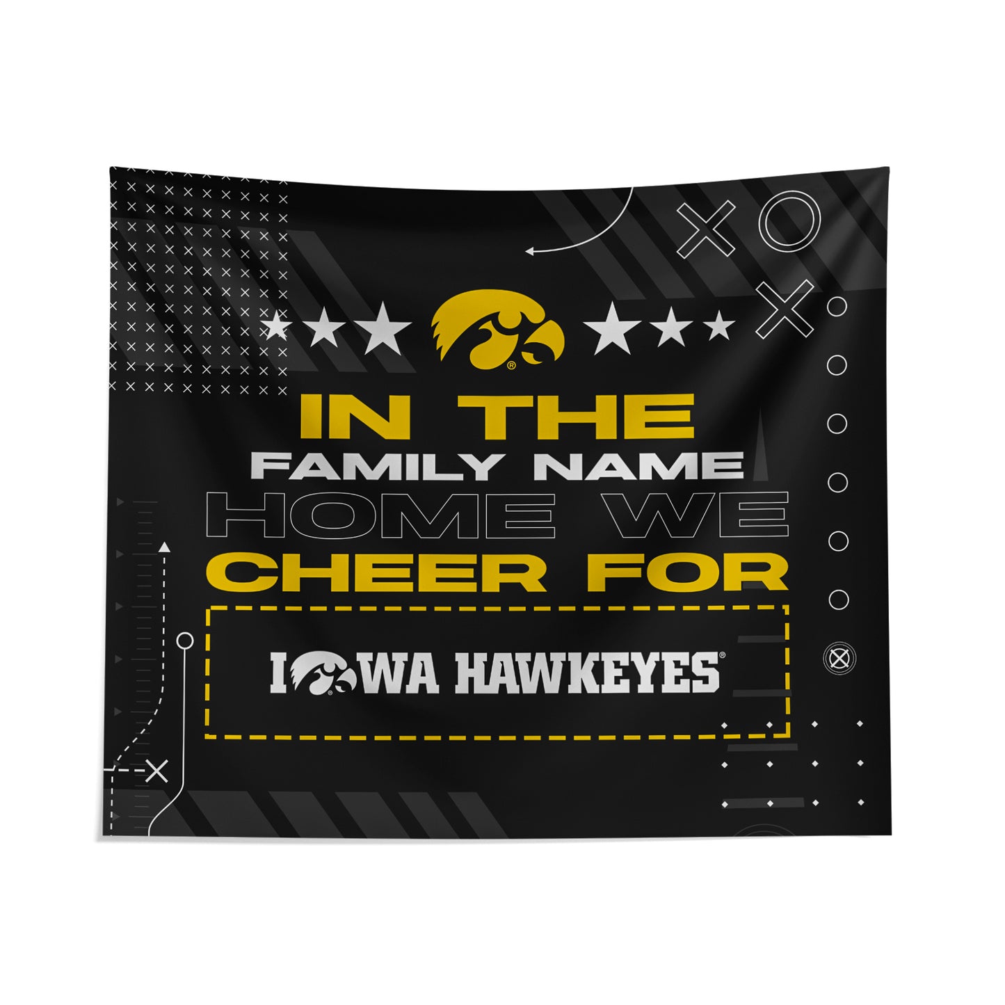 Pegasus Iowa Hawkeyes 51" x 60" We Cheer For Personalized Wall Tapestry