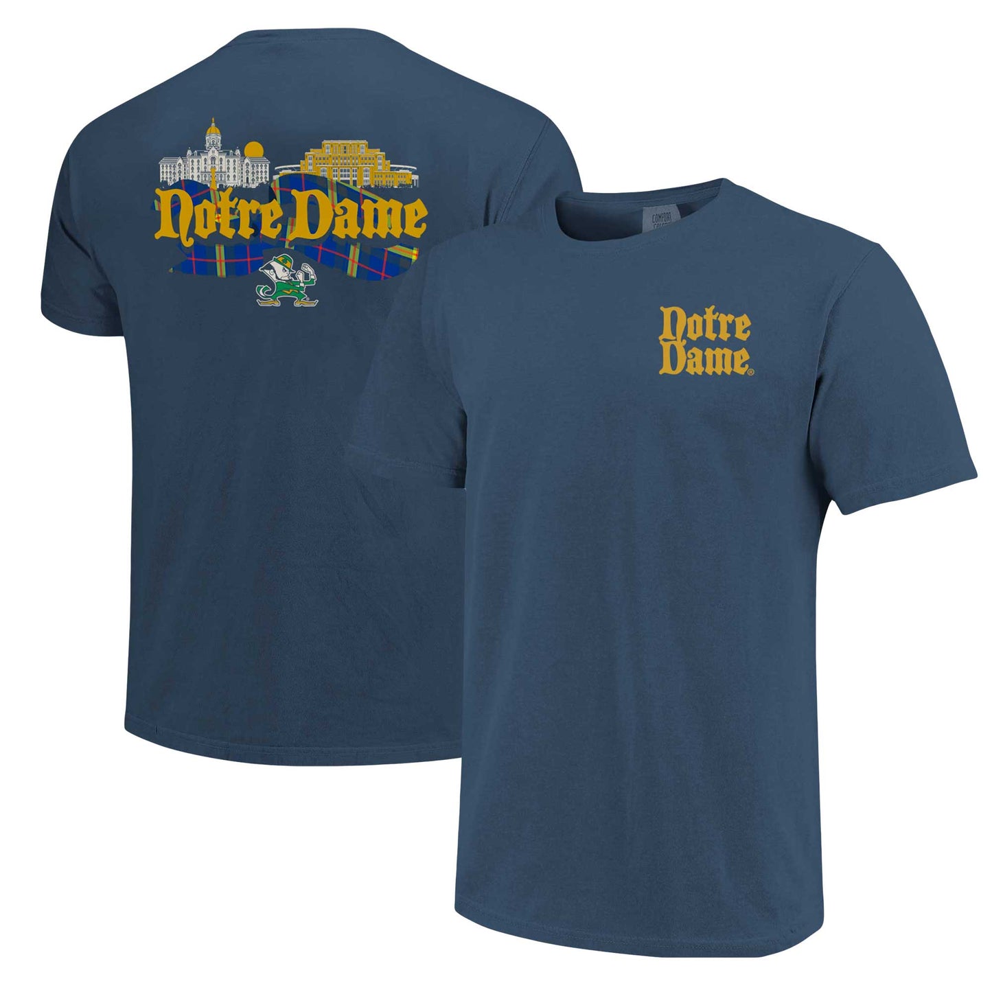 Unisex Navy Notre Dame Fighting Irish Hyper Local Celtic Tartan Campus T-Shirt