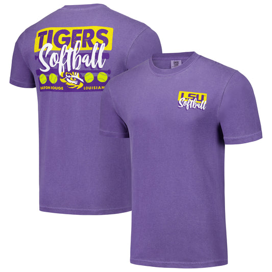 Unisex Purple LSU Tigers Gritty Softball Bats Comfort Colors T-Shirt