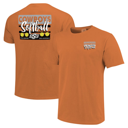 Unisex Orange Oklahoma State Cowboys Gritty Softball Bats Comfort Colors T-Shirt