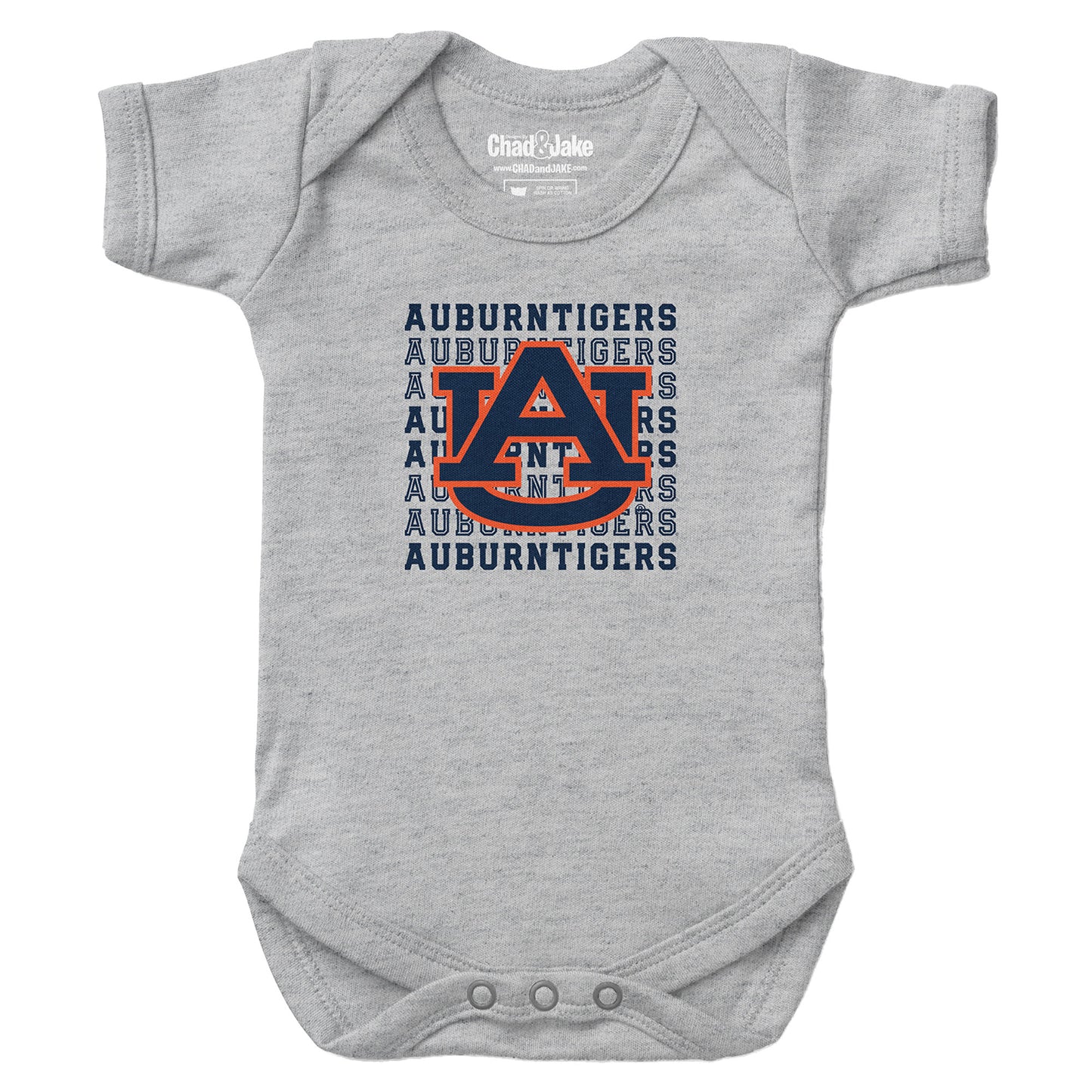 Newborn & Infant Chad & Jake Heather Gray Auburn Tigers Retro Bodysuit