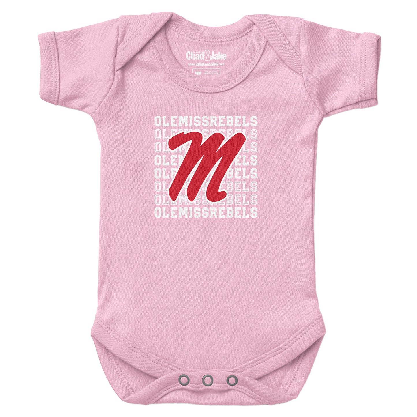 Newborn & Infant Chad & Jake Light Pink Ole Miss Rebels Retro Bodysuit