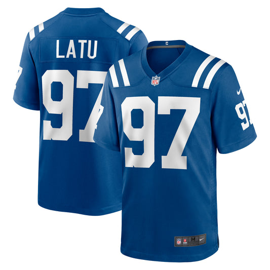 Men's Nike Laiatu Latu Royal Indianapolis Colts 2024 NFL Draft First Round Pick Player Game Jersey