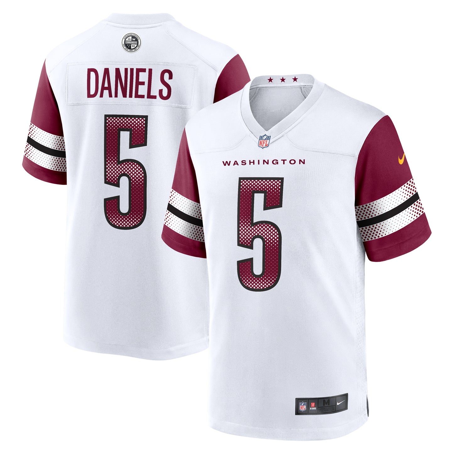 Men's Nike Jayden Daniels White Washington Commanders 2024 NFL Draft First Round Pick Player Game Jersey