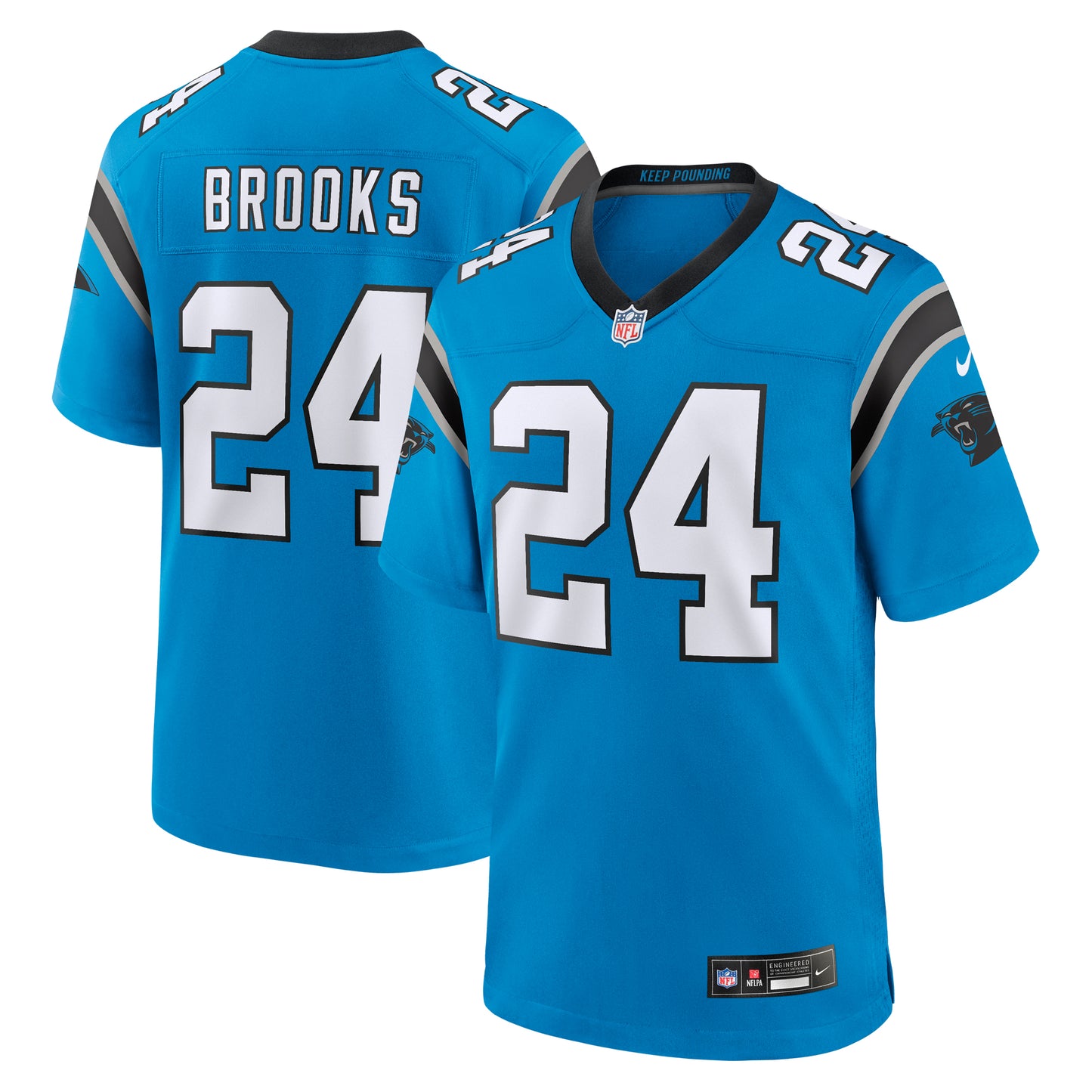 Men's Nike Jonathon Brooks Blue Carolina Panthers 2024 NFL Draft Alternate Game Player Jersey