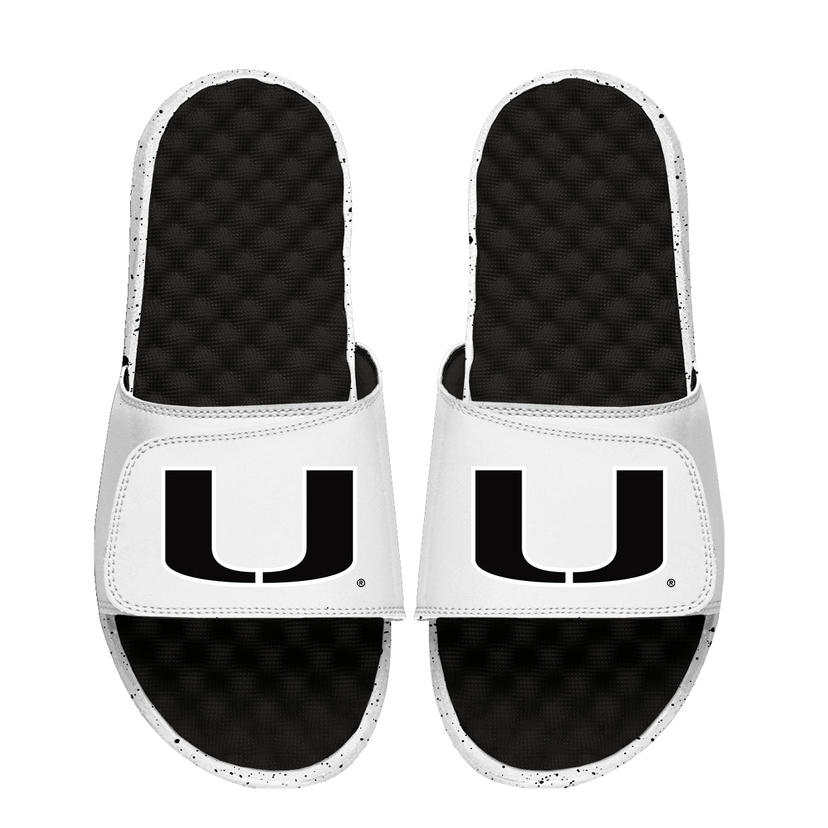 Unisex ISlide  Black/White Miami Hurricanes Cookies & Cream Slide Sandals