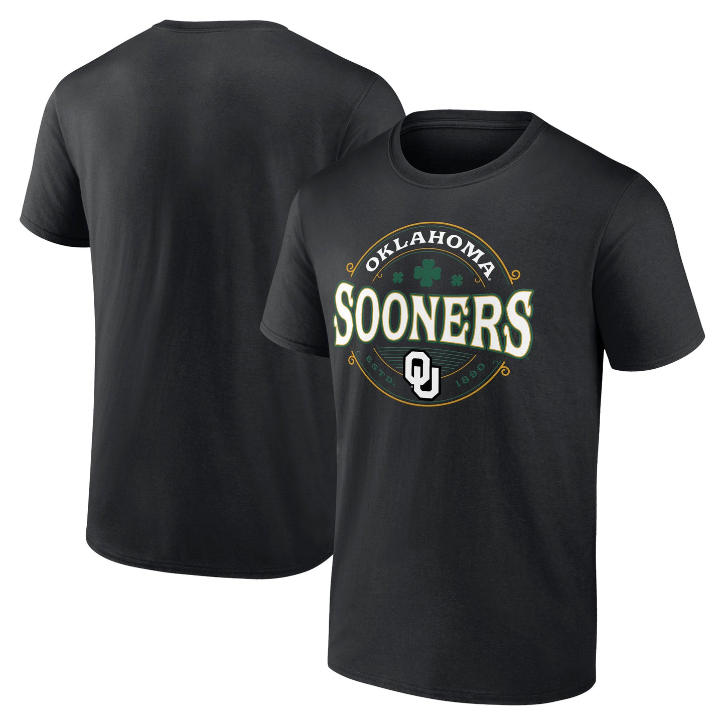 Men's Black Oklahoma Sooners St. Patrick's Day Lucky T-Shirt