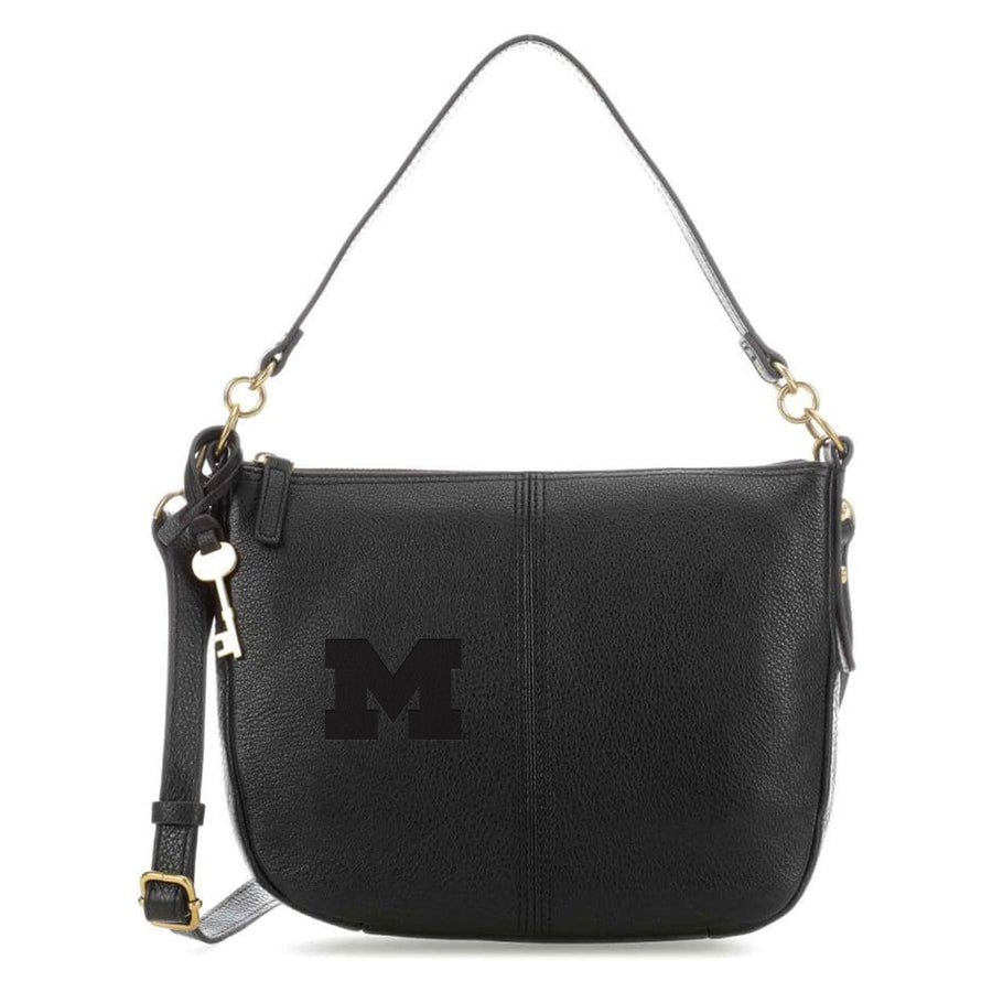 Fossil Black Michigan Wolverines Jolie Crossbody Bag