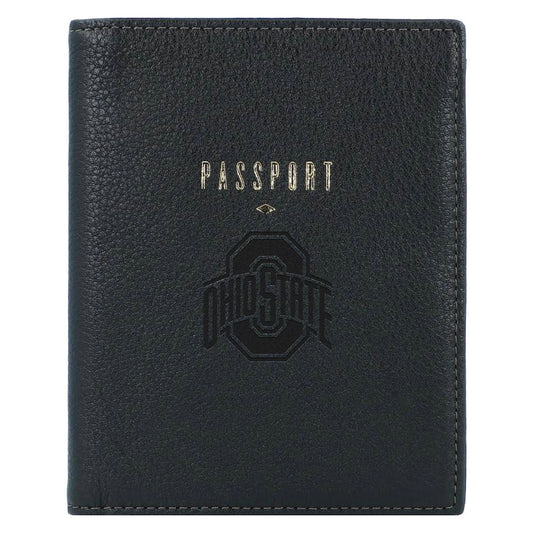 Fossil Black Ohio State Buckeyes Travel RFID Passport Case