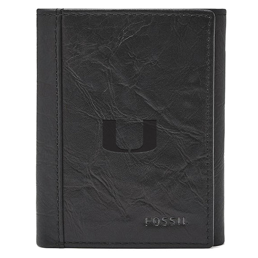 Fossil Miami Hurricanes Neel Extra Capacity Trifold Wallet