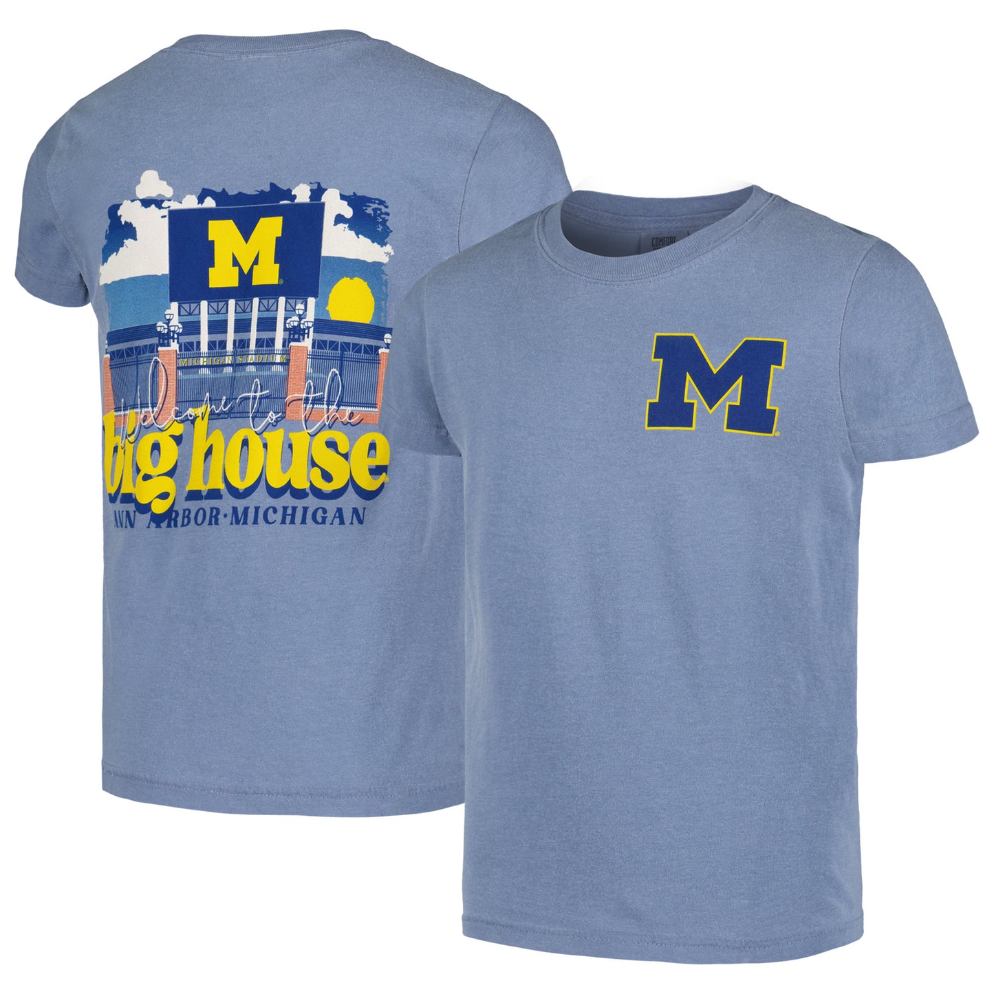 Youth Navy Michigan Wolverines Hyperlocal Comfort Colors T-Shirt