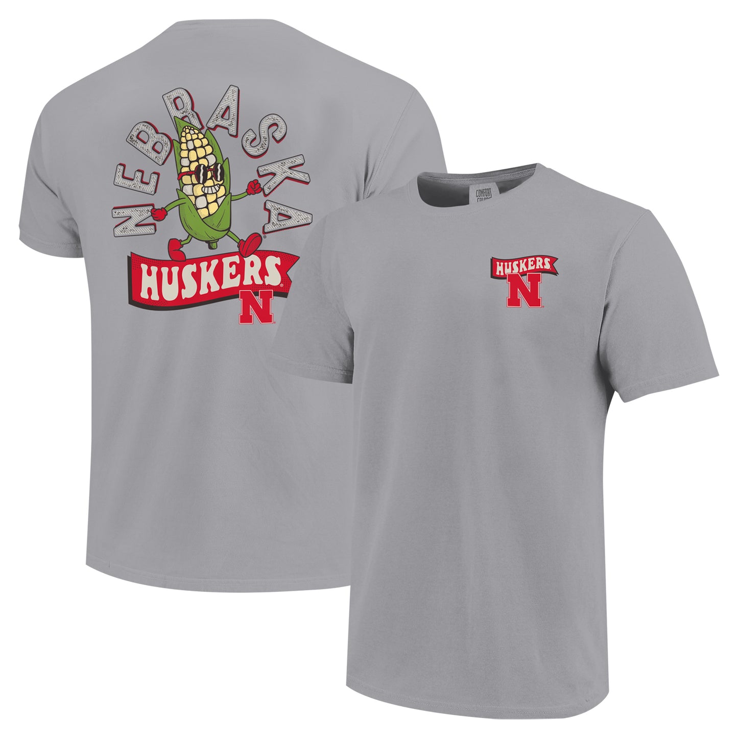 Youth Gray Nebraska Huskers Hyperlocal Comfort Colors T-Shirt