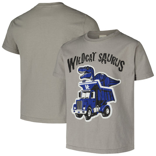 Youth ComfortWash Gray Kentucky Wildcats Dino Truck T-Shirt