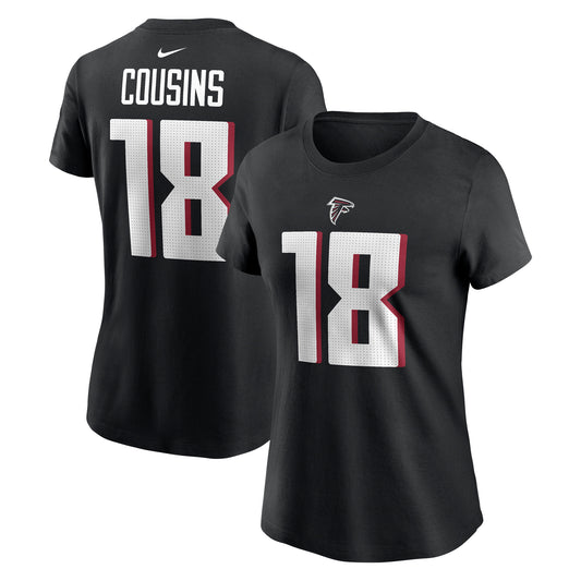 Women's Nike Kirk Cousins Black Atlanta Falcons Player Name & Number T-Shirt