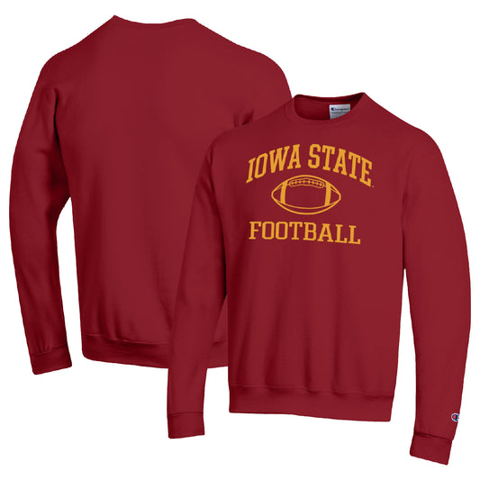 Men's Champion Cardinal Iowa State Cyclones Football Icon Pullover Sweatshirt