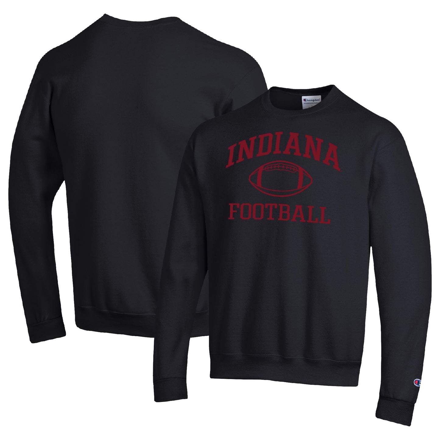 Men's Champion Black Indiana Hoosiers Football Icon Pullover Sweatshirt