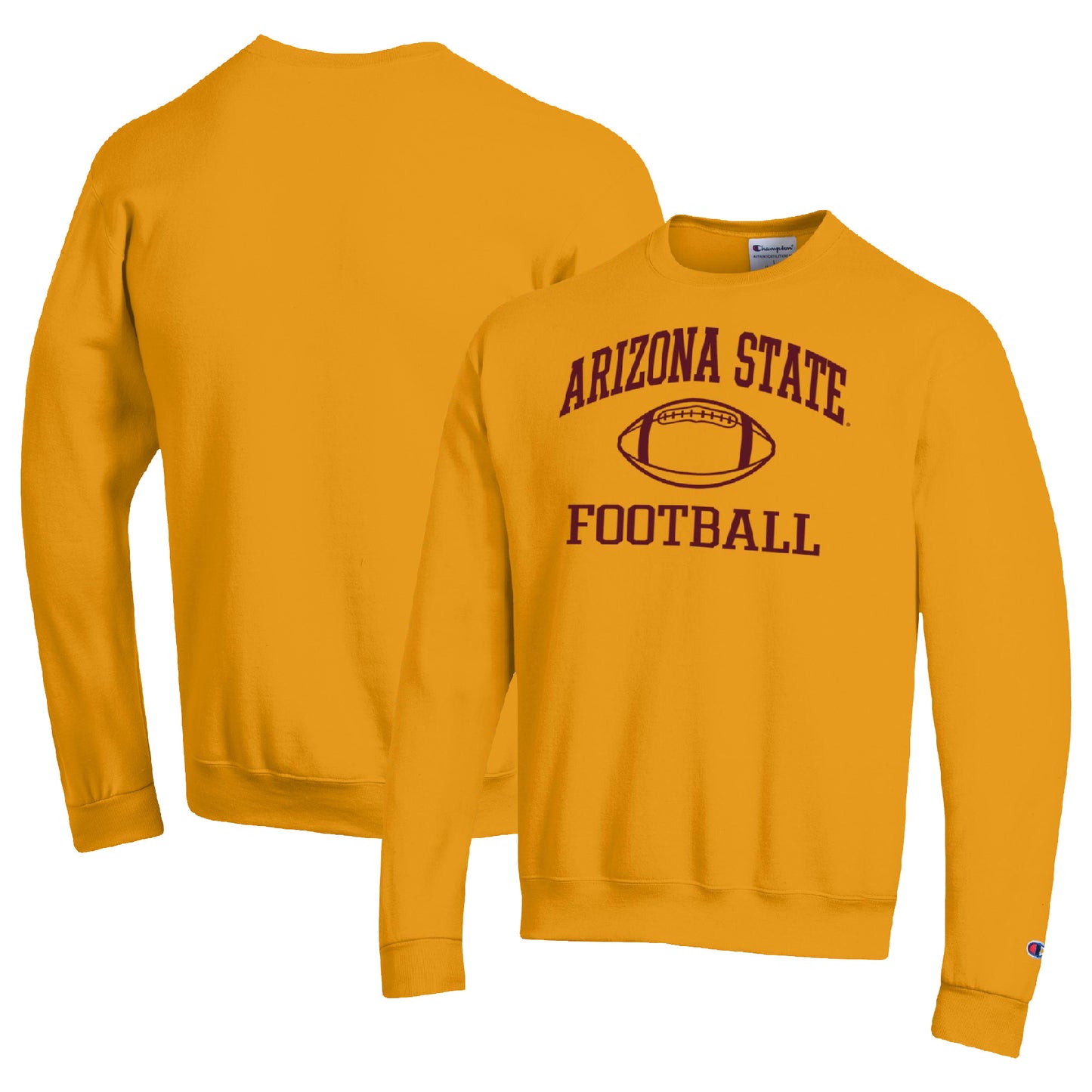 Men's Champion Gold Arizona State Sun Devils Football Icon Pullover Sweatshirt