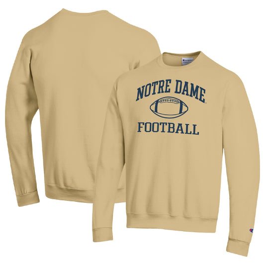 Men's Champion Gold Notre Dame Fighting Irish Football Icon Pullover Sweatshirt