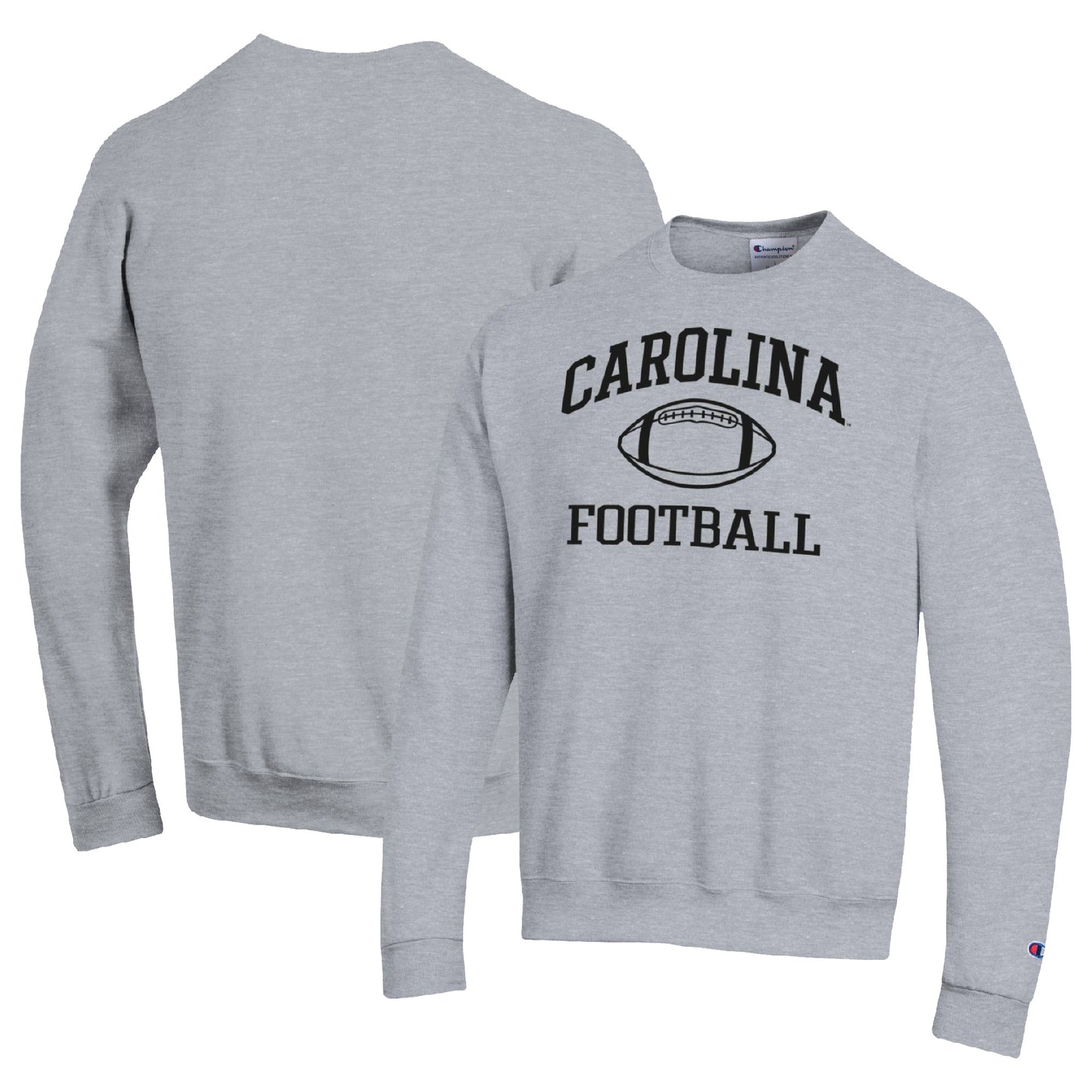 Men's Champion Heather Gray South Carolina Gamecocks Football Icon Pullover Sweatshirt