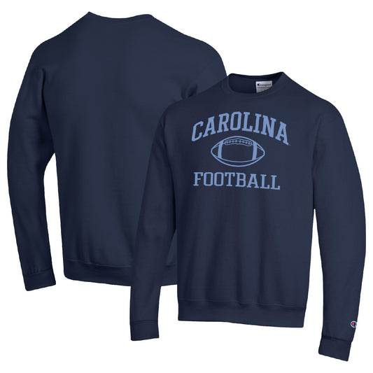 Men's Champion Navy North Carolina Tar Heels Football Icon Pullover Sweatshirt