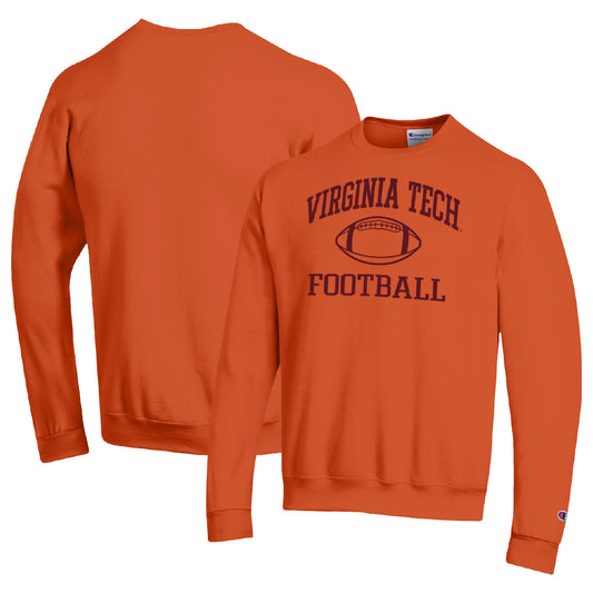 Men's Champion Orange Virginia Tech Hokies Football Icon Pullover Sweatshirt