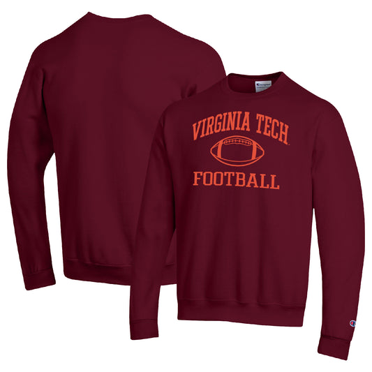 Men's Champion Maroon Virginia Tech Hokies Football Icon Pullover Sweatshirt