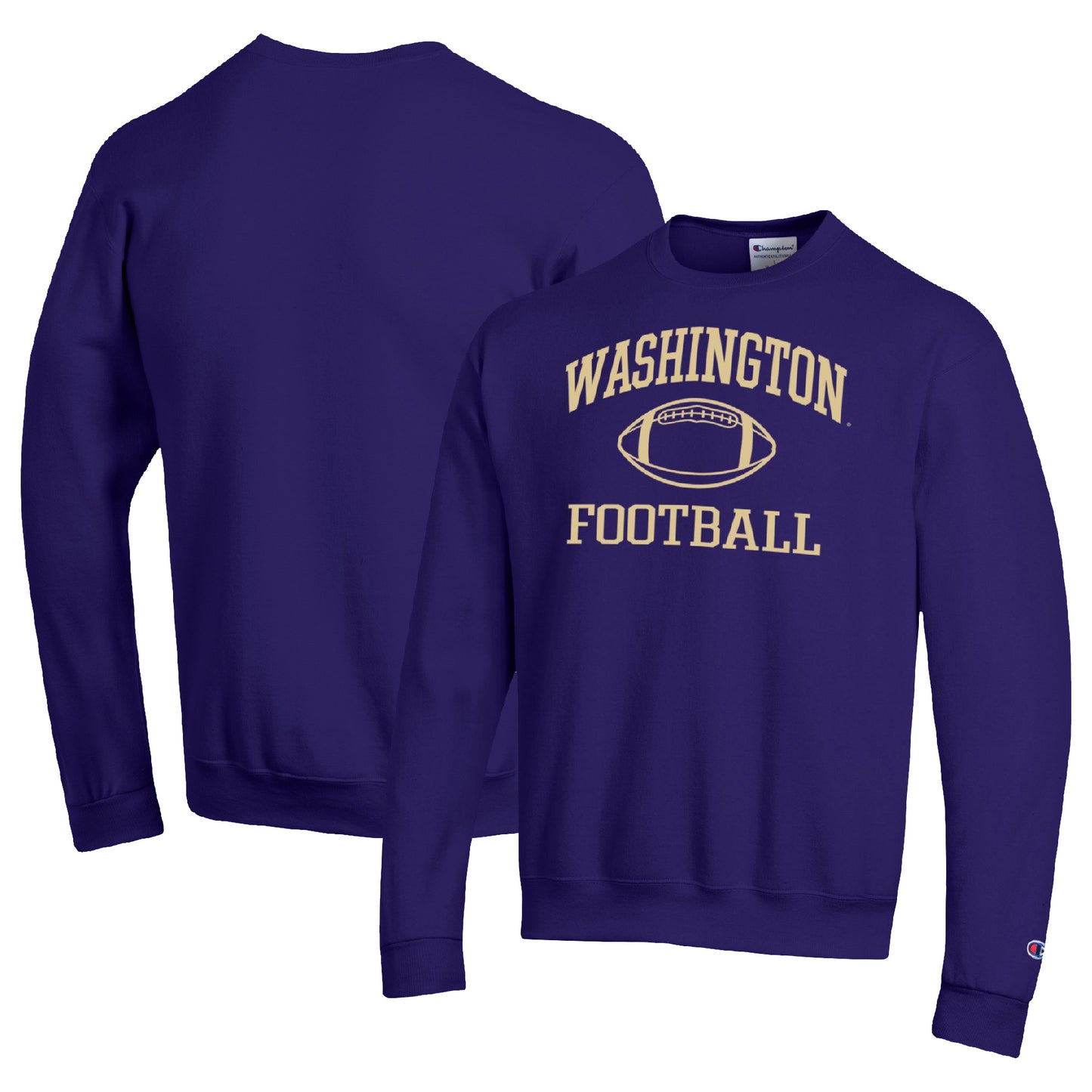 Men's Champion Purple Washington Huskies Football Icon Pullover Sweatshirt