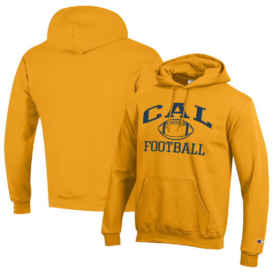 Men's Champion Gold Cal Bears Football Icon Pullover Hoodie