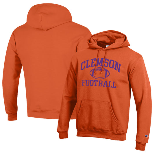 Men's Champion Orange Clemson Tigers Football Icon Pullover Hoodie