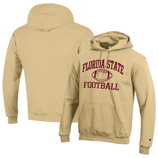 Men's Champion Gold Florida State Seminoles Football Icon Pullover Hoodie