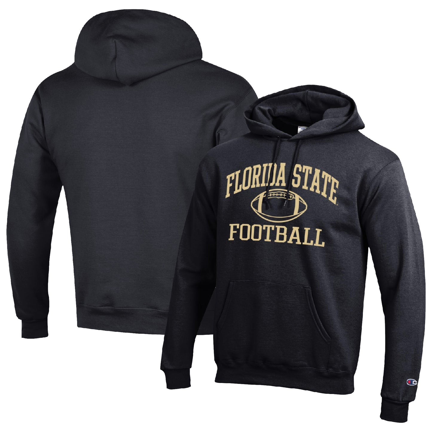 Men's Champion Black Florida State Seminoles Football Icon Pullover Hoodie