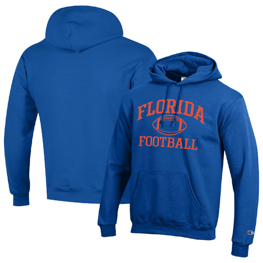 Men's Champion Royal Florida Gators Football Icon Pullover Hoodie