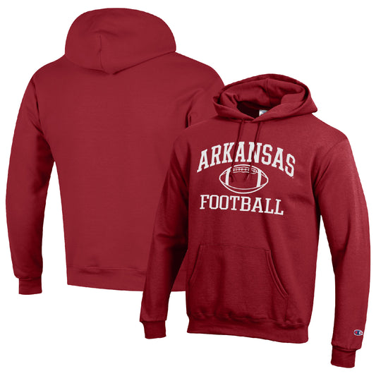 Men's Champion Cardinal Arkansas Razorbacks Football Icon Pullover Hoodie