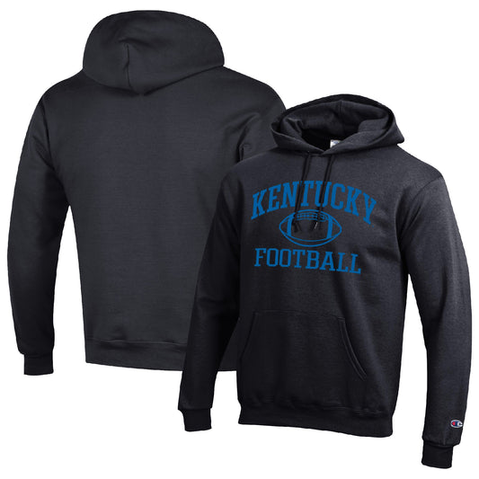 Men's Champion Black Kentucky Wildcats Football Icon Pullover Hoodie