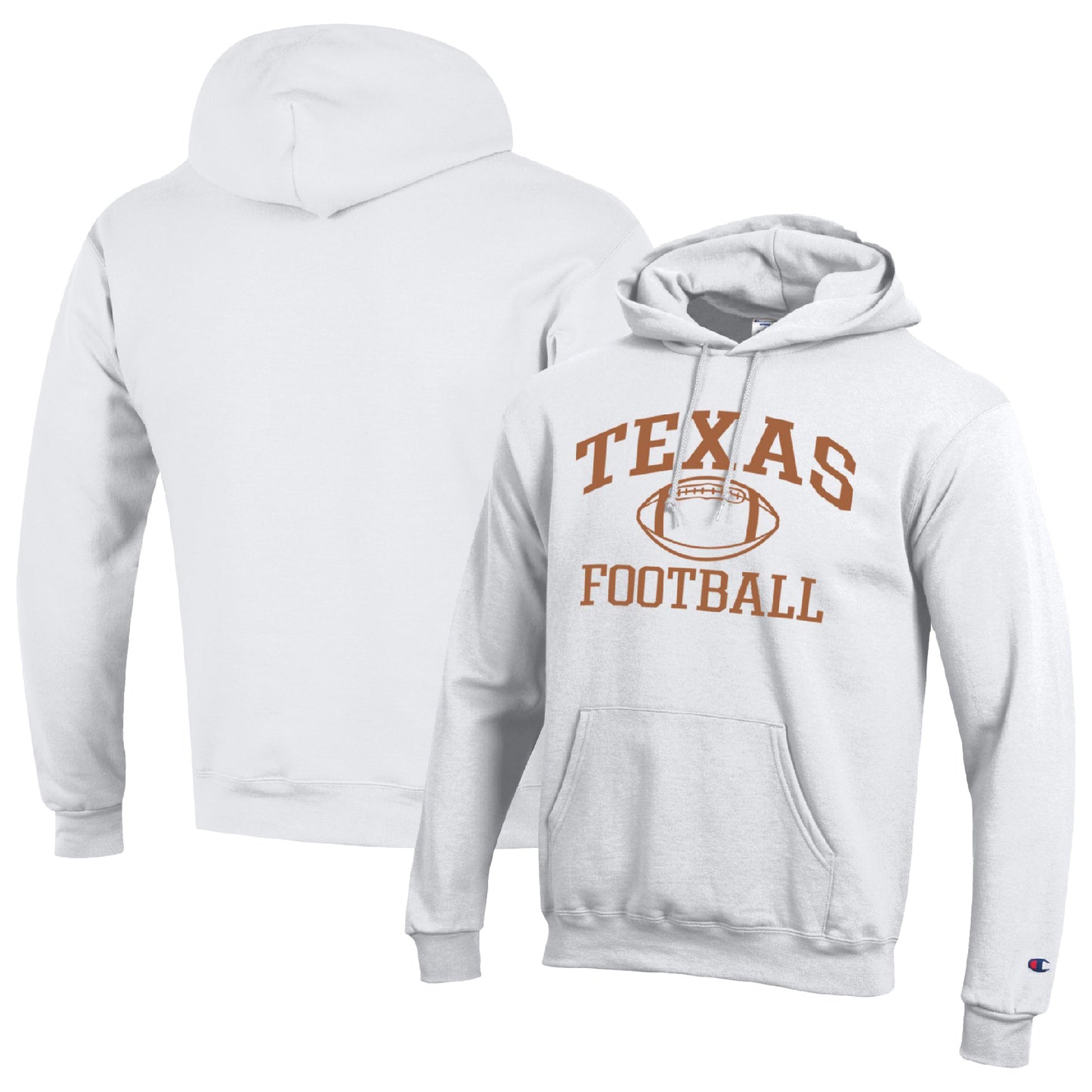 Men's Champion White Texas Longhorns Football Icon Pullover Hoodie