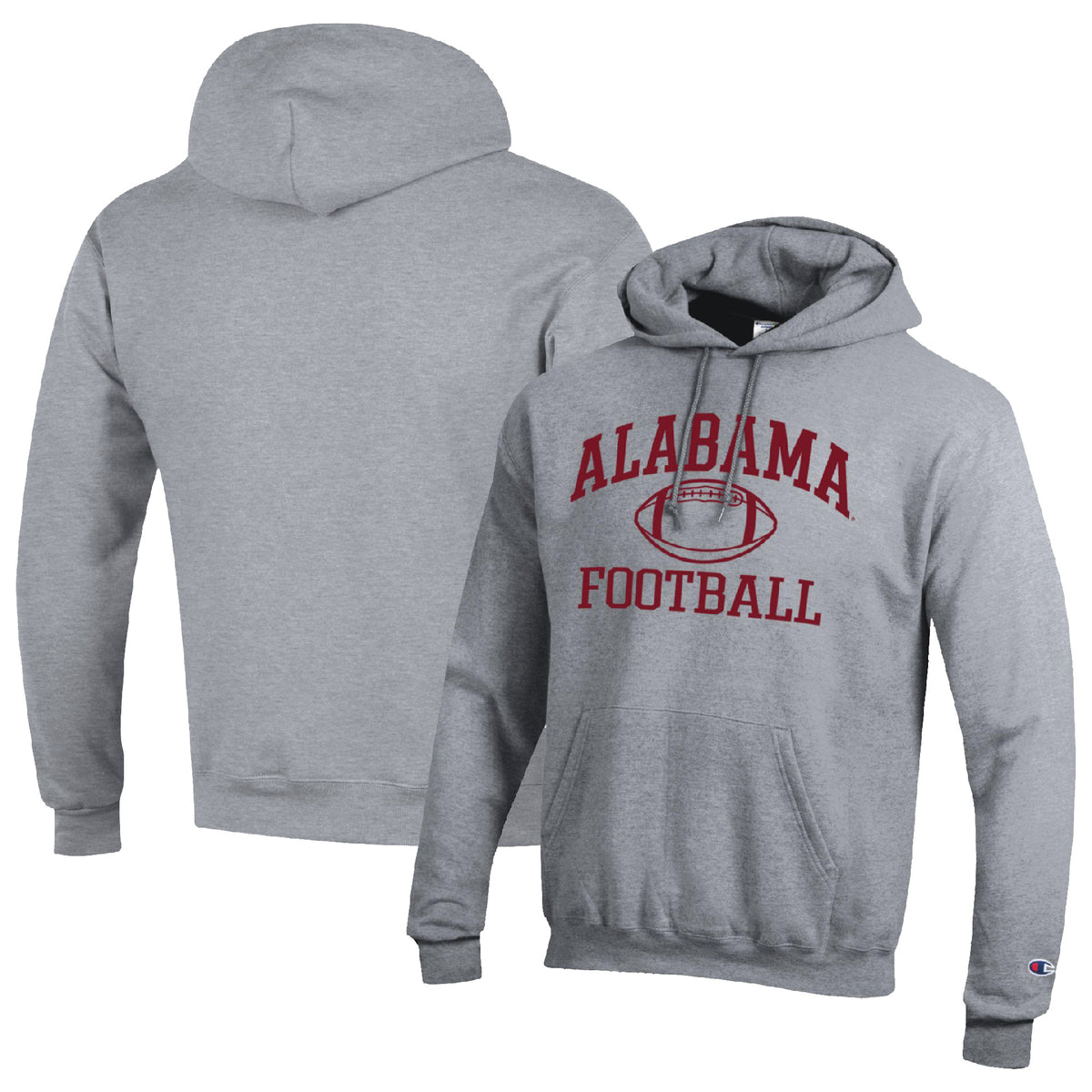 Men's Champion Heather Gray Alabama Crimson Tide Football Icon Pullover Hoodie