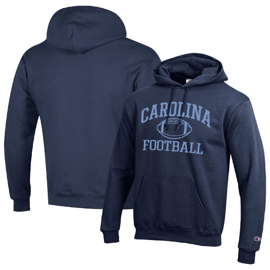 Men's Champion Navy North Carolina Tar Heels Football Icon Pullover Hoodie