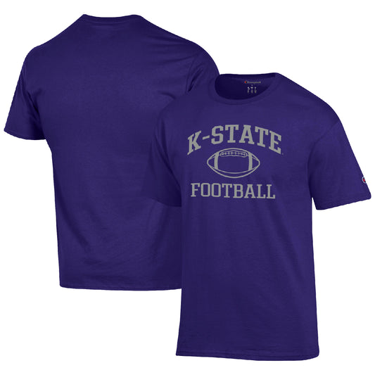 Men's Champion Purple Kansas State Wildcats Football Icon  T-Shirt