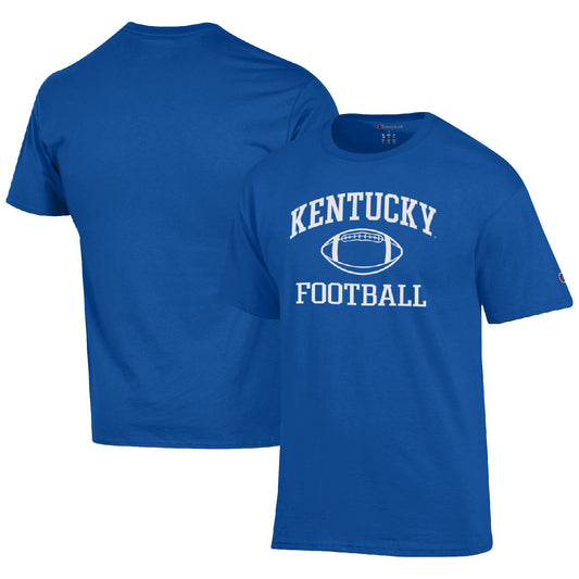 Men's Champion Royal Kentucky Wildcats Football Icon  T-Shirt