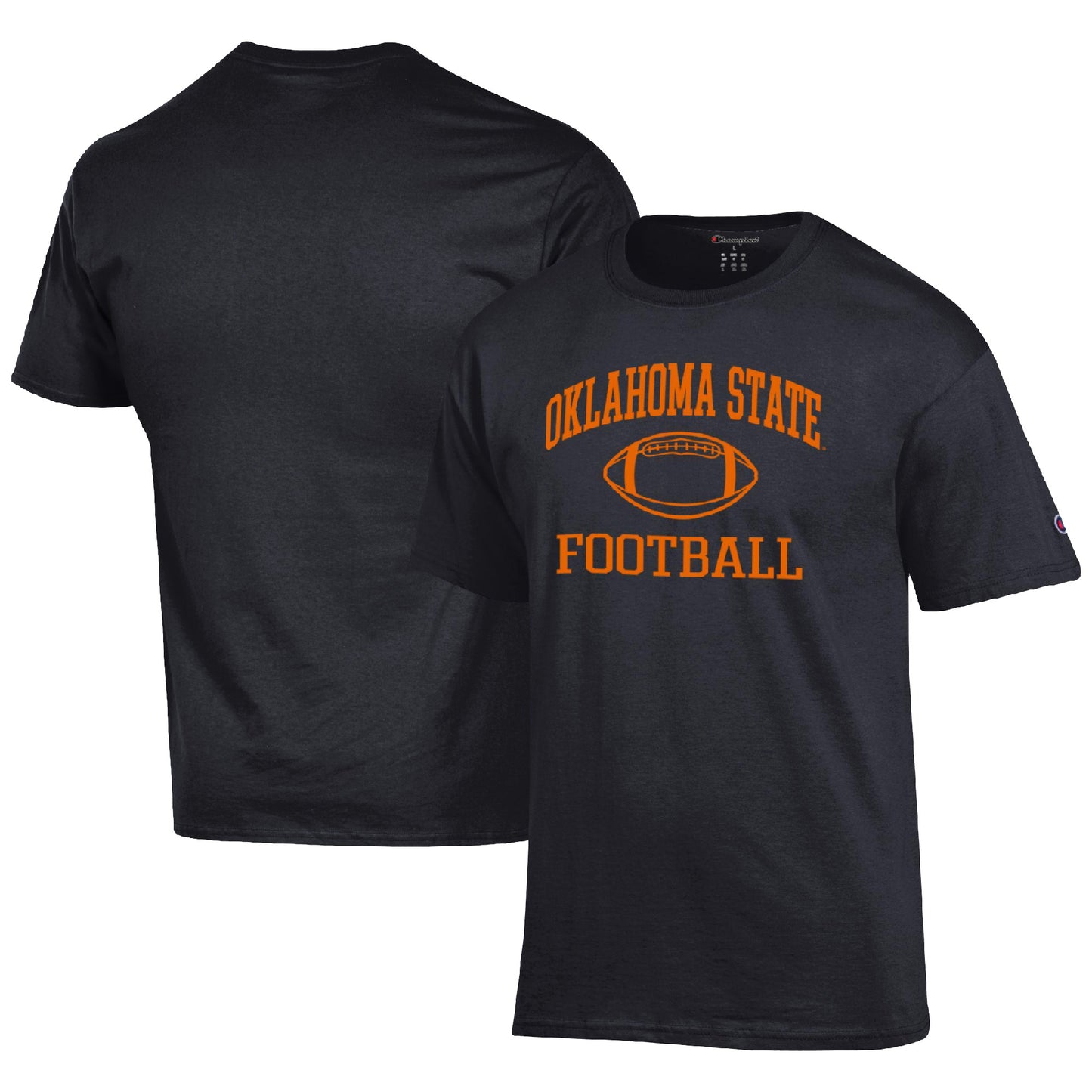 Men's Champion Black Oklahoma State Cowboys Football Icon  T-Shirt