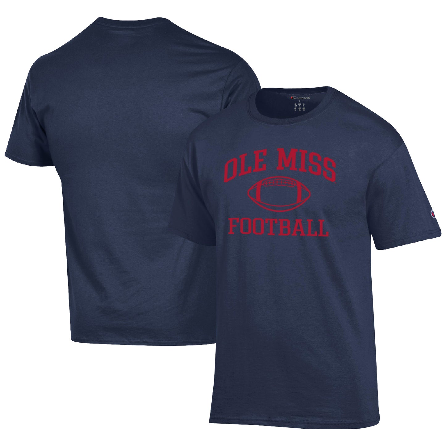 Men's Champion Navy Ole Miss Rebels Football Icon  T-Shirt
