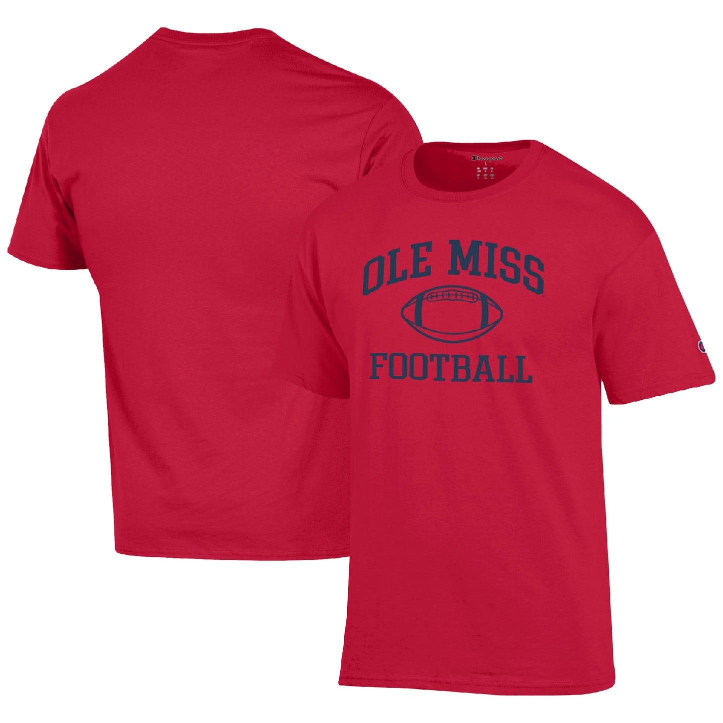 Men's Champion Red Ole Miss Rebels Football Icon  T-Shirt