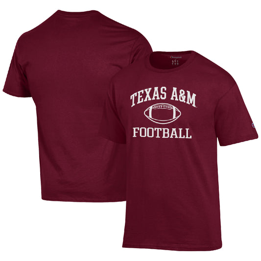 Men's Champion Maroon Texas A&M Aggies Football Icon  T-Shirt