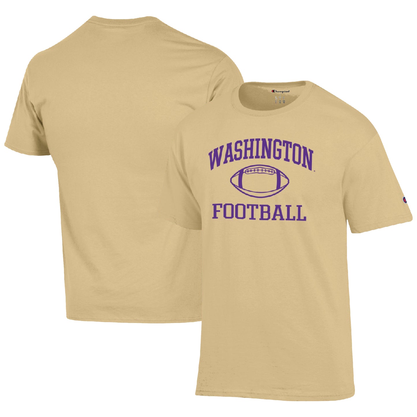 Men's Champion Gold Washington Huskies Football Icon  T-Shirt