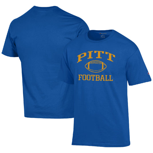 Men's Champion Royal Pitt Panthers Football Icon  T-Shirt