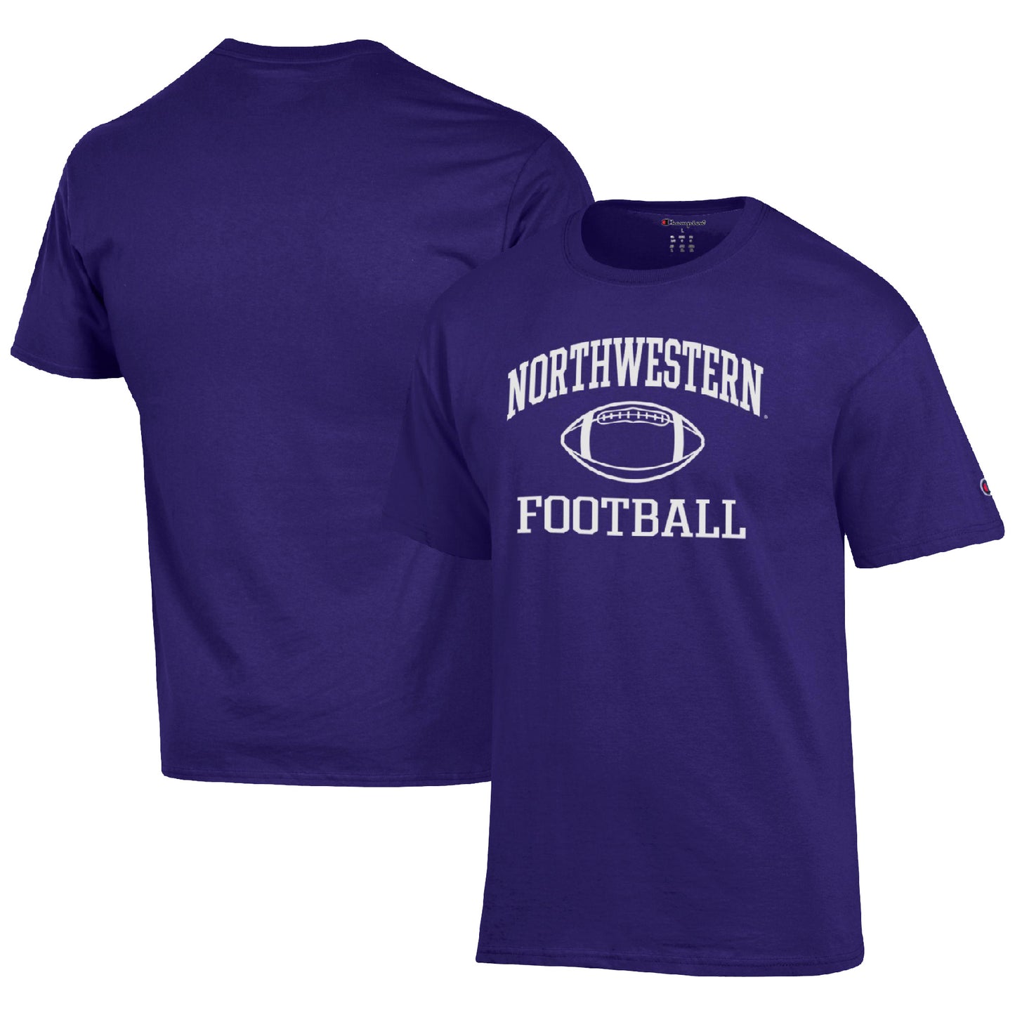 Men's Champion Purple Northwestern Wildcats Football Icon  T-Shirt